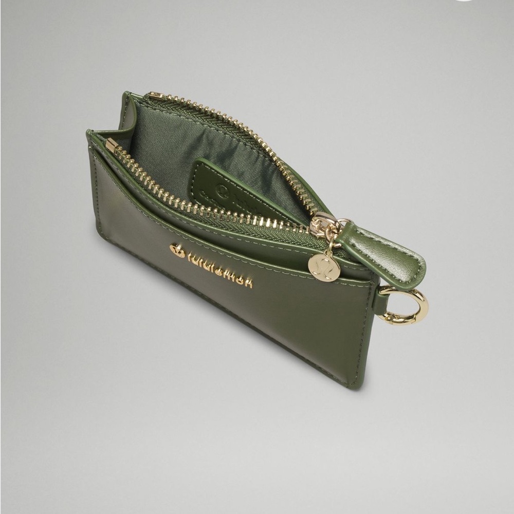 Lululemon Leather Alternative Card Case-Barracks Green Color